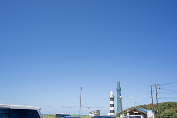 Fototapeta premium 海の安全を守る男鹿半島の入道埼灯台