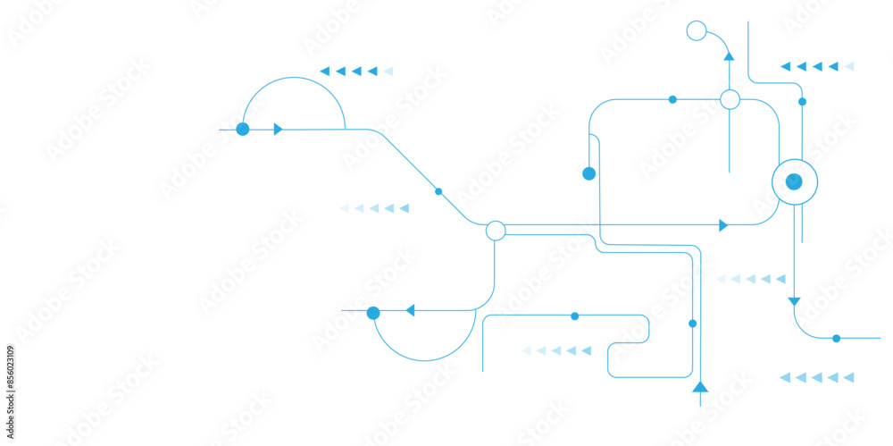 Aufkleber Circuit board technology background with hi-tech digital data connection system, Hi-tech communication design.