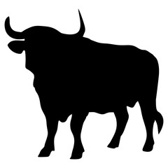 silhouette or illustration of a cow or buffalo