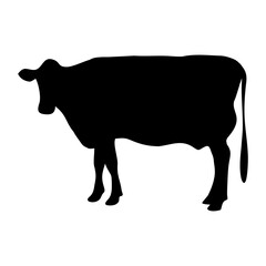 silhouette or illustration of a cow or buffalo