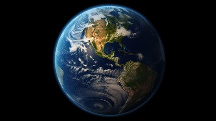 Fototapeta premium A beautiful shot of planet Earth from space, showing the North and South American continents.