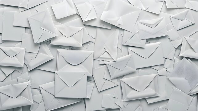 Overlapping Paper Envelopes on Minimalist Gray Background