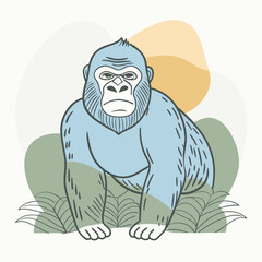 gorilla silhouettes vector illustration