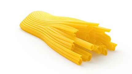 3D illustration of a bundle of wavy pasta. Isolated on white background.