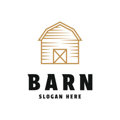 barn farm gold logo design concept idea