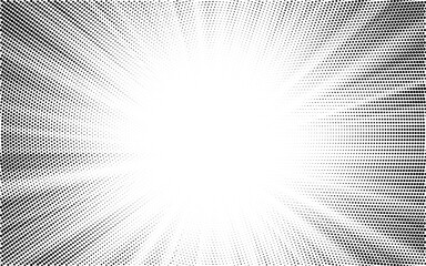 Halftone texture dot radial background, cartoon comic retro pop art dot border, halftone shadow © ferdyart