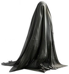 Naklejka premium black cloth draped over a white background
