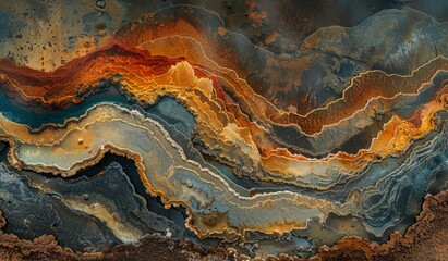 Patterns in colorful geothermal hot spring
