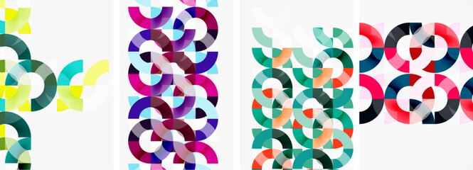 Set of round lines and circles poster backgrounds. Vector illustration For Wallpaper, Banner, Background, Card, Book Illustration, landing page