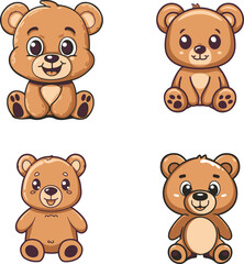 Obraz premium set of teddy bears