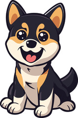 Cute cartoon vector dog, puppy