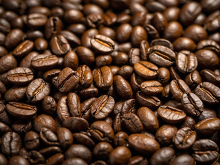 Obraz premium A close up of coffee beans with the idea of a coffee bean farm