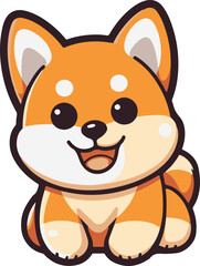 Cute cartoon vector dog, puppy