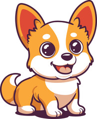 Cute cartoon vector dog, puppy