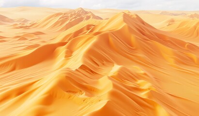 Top view of swirling sand dunes in a desert