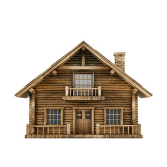 wooden house isolated on white