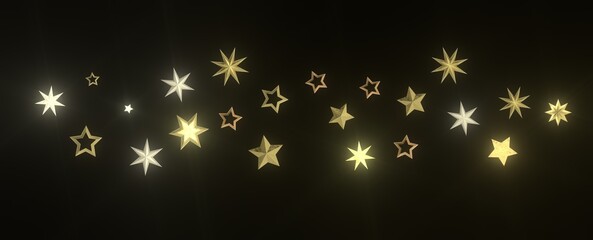golden stars - 3d