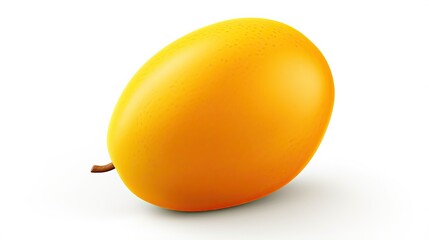 A realistic rendering of a mango. The mango has a smooth, yellow skin and a juicy, orange flesh. It is isolated on a white background.