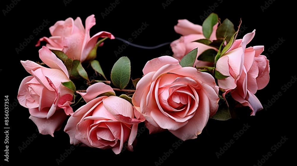 Sticker bouquet of pink roses