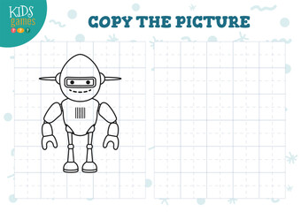 Naklejka premium Copy picture vector illustration. Coloring game for preschool and school kids