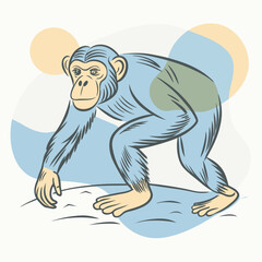 simple monkey illustration