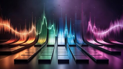 digital illustration of a music equalizer - 9