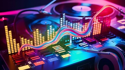 digital illustration of a music equalizer - 3