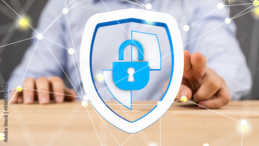 Poster security data code digital in hand