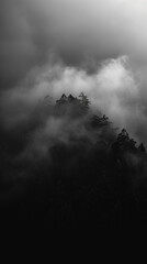 Fog in the darkness, black background wallpaper for phone