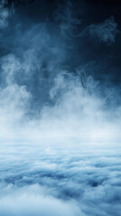 Obraz premium Fog in the darkness, dark blue background wallpaper for phone
