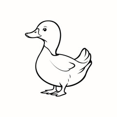 duck coloring page outline for kids