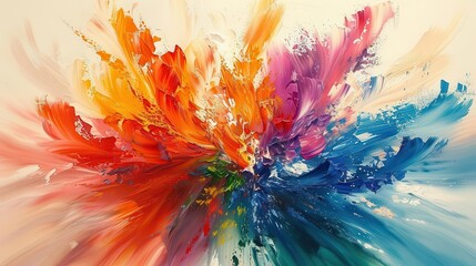 painting of a colorful flower with lots of colors