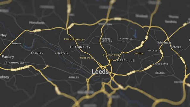 Leeds Map England, Slider Shot