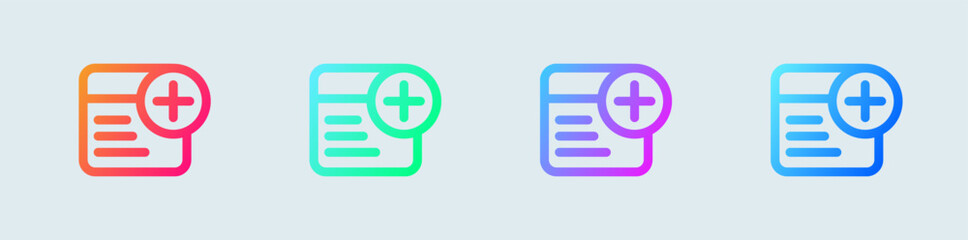 Add text line icon in gradient colors. Articles signs vector illustration.