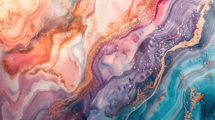 Naklejka premium Colorful marble ink design with brown marble pattern texture ideal for backgrounds and wallpapers