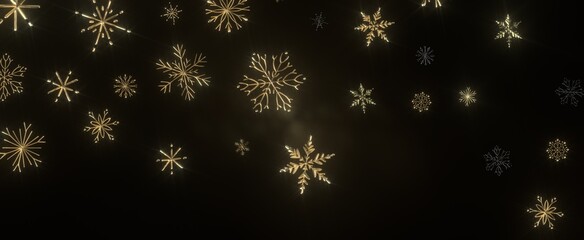 Snowflakes falling for christmas decoration abstract