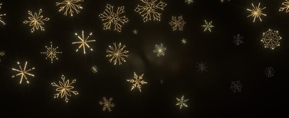 Snowflakes falling for christmas decoration abstract