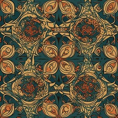 Seamless medieval pattern, ornament, texture, background.