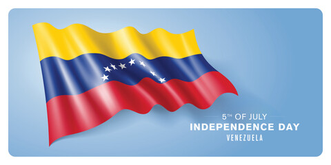 Venezuela independence day vector banner, greeting card.
