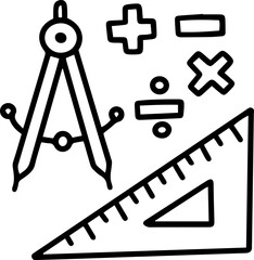 Stationery school education cartoon line outline doodle icon