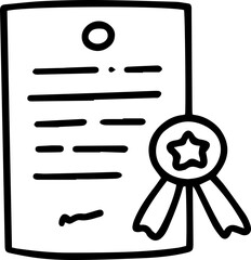 certificate honor school education cartoon line outline doodle icon