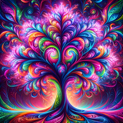 Fototapeta premium Colorful, magic tree