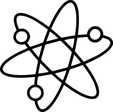 atom chemistry school education cartoon line outline doodle icon