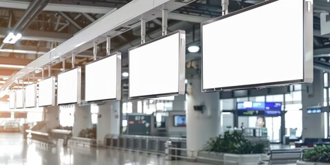 Blank Screens in a Modern Airport Terminal