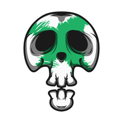 Mascot Skull With Green Texture Color Premium Vector