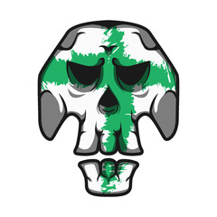 Mascot Skull With Green Texture Color Premium Vector