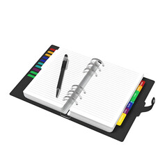 Open Daybook with Pen and Dividers