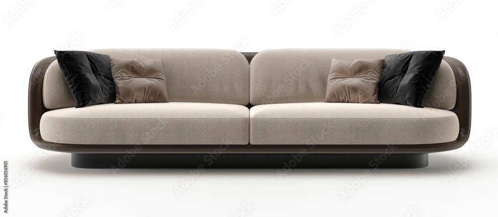 Poster modern sofa on the white background. with copy space image. Place for adding text or design