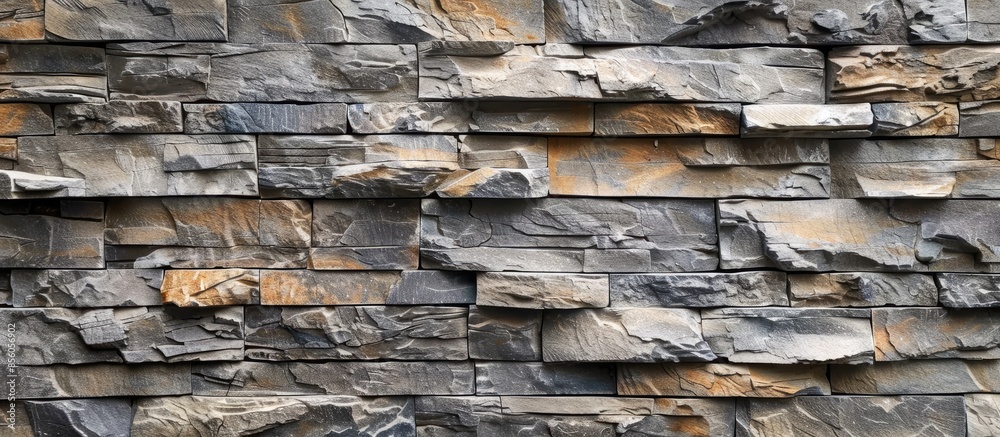 Aufkleber Stone brick wall textured background pattern. with copy space image. Place for adding text or design