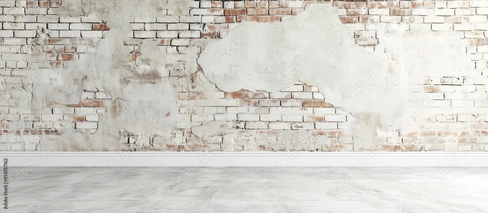 Aufkleber arrangement of bricks for white painted walls. with copy space image. Place for adding text or design